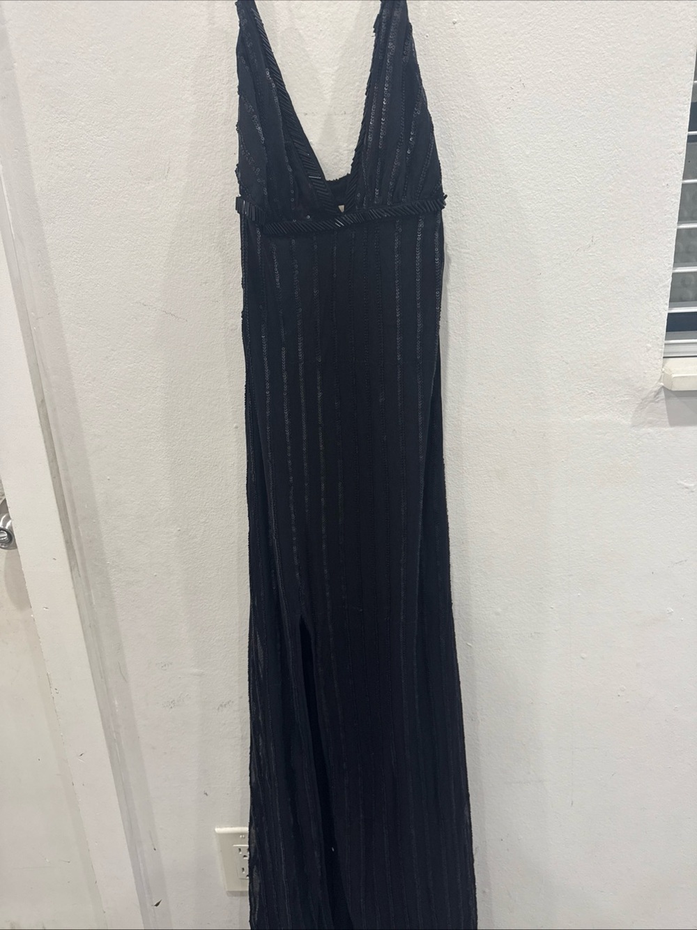 The Jetset Diaries Black Plunging V Maxi Gown